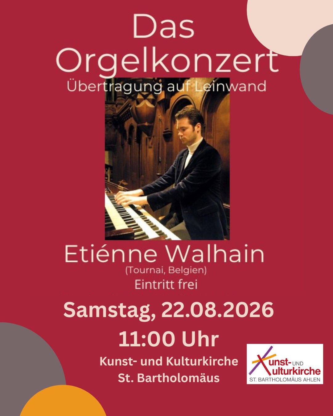 Orgelkonzert mit Étienne Walhain